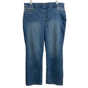 Kim Rogers Tummy Control Women's Pull On Jeans Size 18S Straight Medium Wash